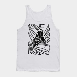 Maine State - ME Map and Flag - Black and White - Typography USA America State Mainers Tank Top